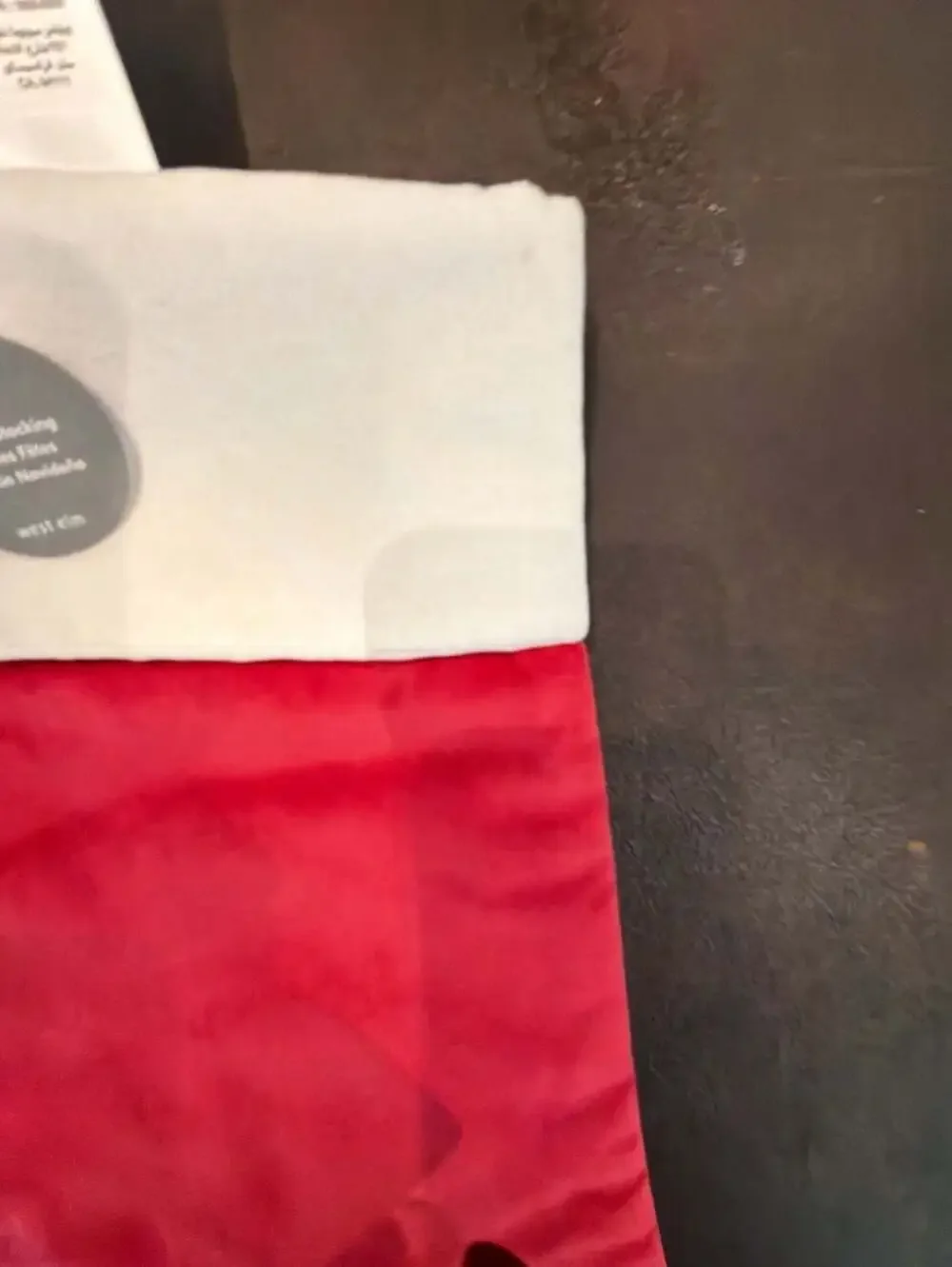 West Elm Cotton Velvet LARGE Blank NO MONO Christmas Stocking Red Ivory Cuff NEW